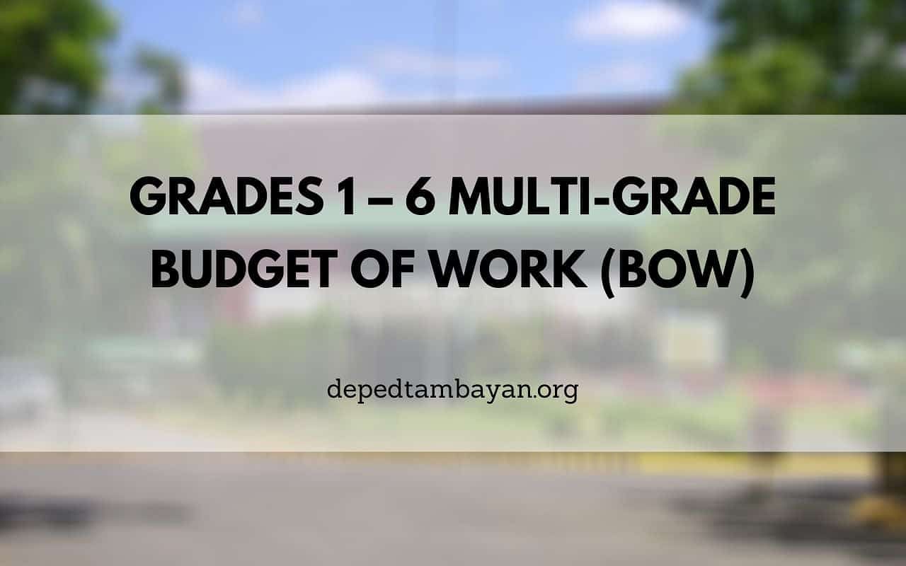 Grades 1 6 Multi Grade Budget Of Work Bow 2883