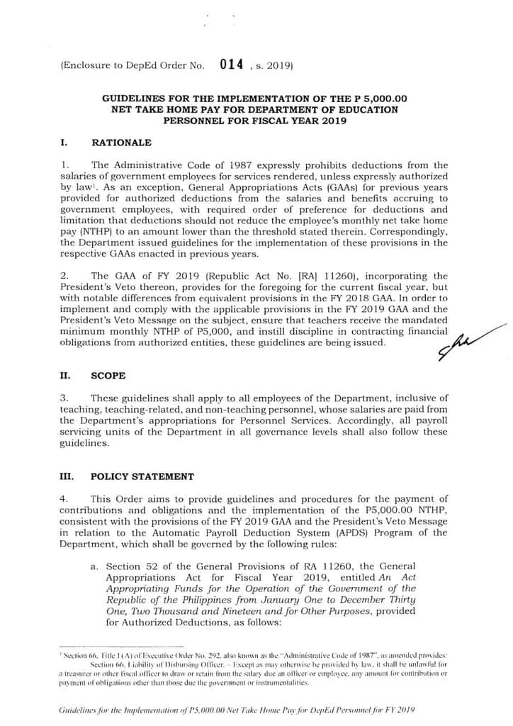 P5 000 Net Take Home Pay For DepEd Personnel