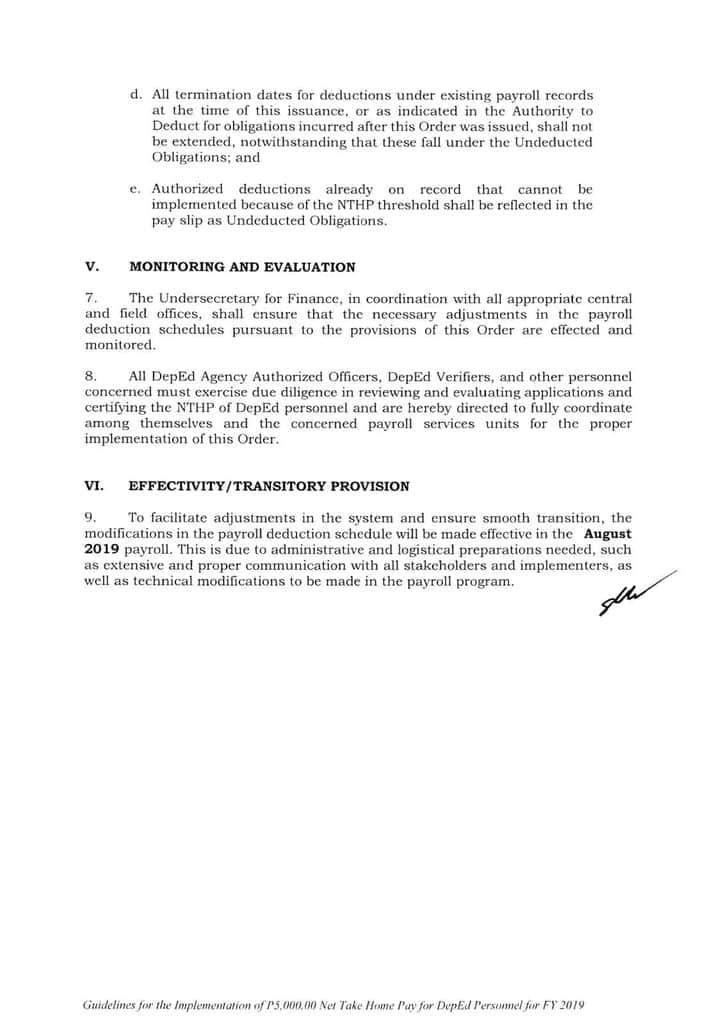 P5,000 Net Take Home Pay for DepEd Personnel