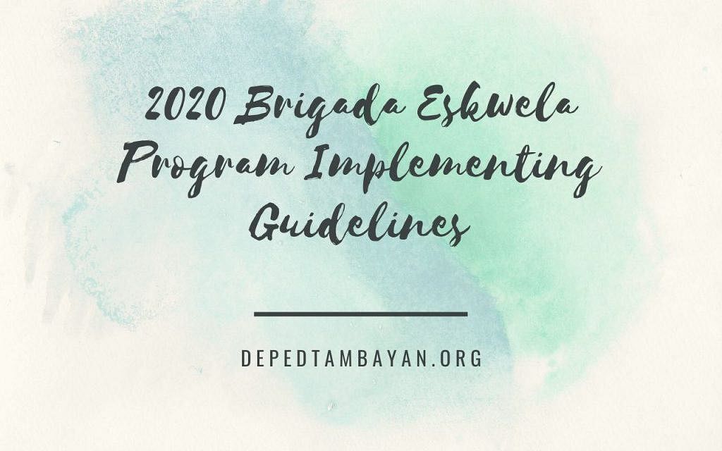 2019 Brigada Eskwela Implementing Guidelines