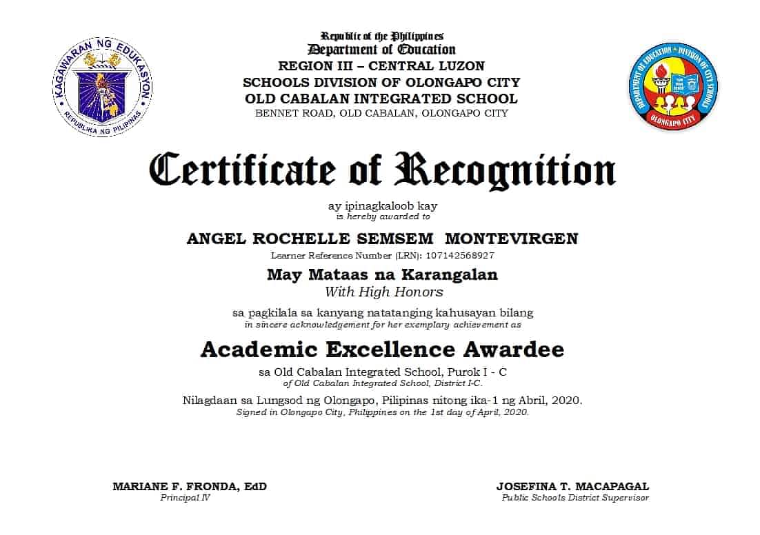 Certificate Of Recognition Deped Read The Full Guidance Before You Apply