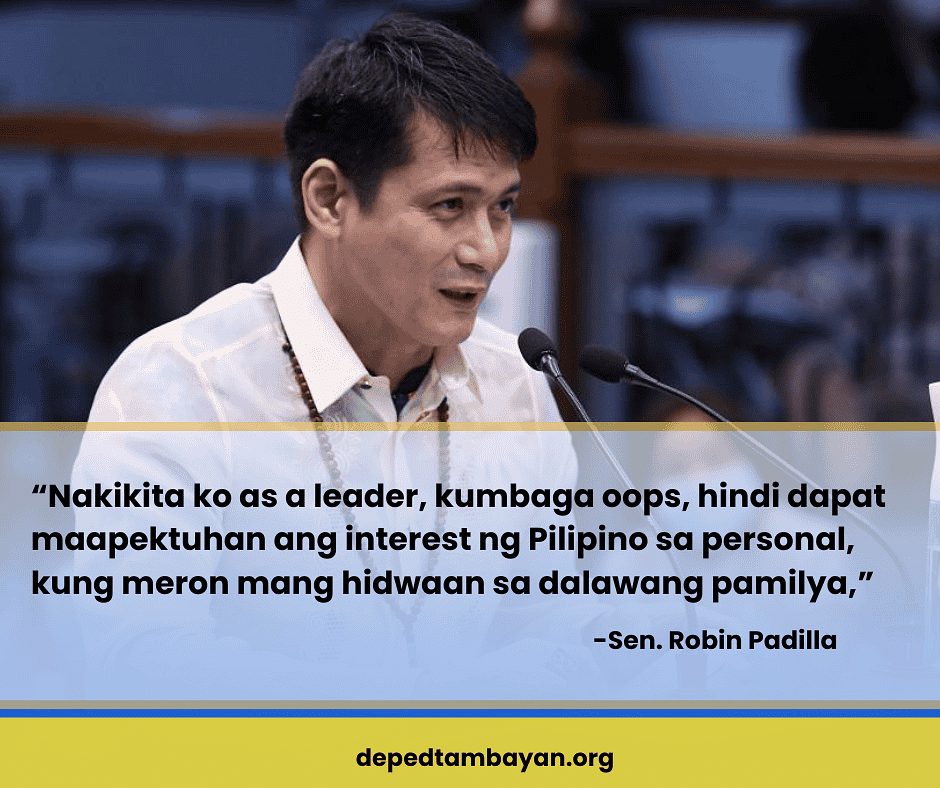 Senator Robin Padilla Supports VP Sara Duterte’s Resignation, Cites ...